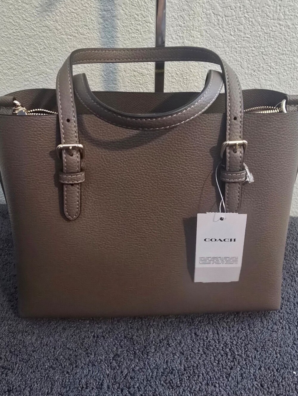 NWT COACH CV966 "Dark Stone" Mollie 25 Crossbody Tote Bag - Picture 2 of 9